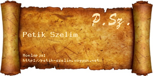 Petik Szelim névjegykártya